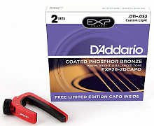Комплект струн + каподастр D`ADDARIO EXP26-2DCAPO